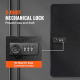 Key Safe with Combination & Key Lock, Digital Security Storage Box Steel Key Organizer with Adjustable Racks
