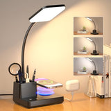 Sailstar Desk Lamp, Table Lamp with Wireless Charger & USB Port, 800LM CRI95 3 Color Modes Dimmable Touch Flexible Arm Pen Holder