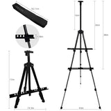 Art Easel Stand for Painting Canvases - 66-Inch Adjustable Metal for Adults Tabletop & Outdoor Use