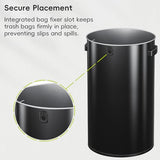 EKO Urban 32 Gallon Round Black Stainless Steel Open Top Waste Bin