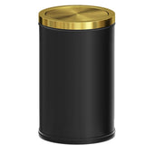 LEASYLIFE Black and Gold Bathroom Trash Can,Bathroom Garbage can with Swing Lid，Small Trash Can with Flipping Lid, 4.8gal Garbage cans for Bedroom,Living Room, Guest Room,Office,Hotel(4.7gal-Black)