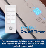 GE 8,000 BTU DOE Smart Portable Air Conditioner for Rooms up to 350 Sq Ft, Compact 3-in-1 AC with Dehumidifier & Fan, Auto Evaporation No-Drain, Remote, Window Kit Included