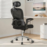 Kechen Office Chair with Swivel Armrests,High Back Mesh and Breathable Design of Computer Desk Chair,Lumbar Support and Height Adjustment