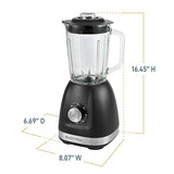 Blender with 48-Ounce Blending Jar and 20-Ounce Travel Cup, Compact Design with Dial Control, 700-Watts, Black West Bend