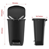 Glad Premium 13 Gallon Trash Can - Plastic Kitchen Waste Bin with Odor Protection of Lid