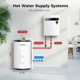 CAMPLUX Tank Water Heater Electric,10 Gallon Point of Use Hot Water Heater (ME100B) 120V 1500W, Easier Using with Adjustable Thermostat, Save Time, UL Listed