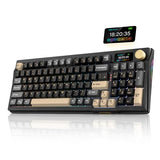 Wireless Mechanical Keyboard, TFT Screen & Knob, Tri-Mode BT5.0/2.4GHz/USB-C Hot Swappable Custom
