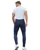 ALLELMS Mens Chinos Pants Slim Fit Stretch Vertical Striped Dress Pant Blue Formal Pants 30
