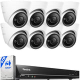 REOLINK 16CH 12MP PoE Security Camera System with 4TB HDD RLK16-1200D8-A | 8pcs H.265 12MP Security PoE Cams