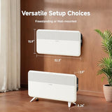 Embilis Panel Space Heater for Indoor Use, 1500W Large Room Convection Electric Heater with Adjustable Thermostat, 12H Timer, Overheating & Tip-over Protection, Standing or Wall Mounted