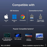 Plugable USB 3.0 and USB-C Universal Laptop Docking Station with 2 HDMI Ports for Windows, Mac (Driver Required