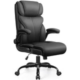 HeroSet Office Chair, Ergonomic Big and Tall Computer Desk Chairs, Executive Breathable Leather Chair with Adjustable Flip-up Armrests
