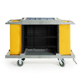 Lodging Hotel Small Three Shelf Commercial Premium Housekeeping Cart With Hanging Bags