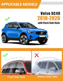 KINGGERI 300lbs Roof Rack Cross Bars Compatible with Volvo XC40 XC-40 2018-2026, Lockable Heavy Duty Aluminum Roof Rails Crossbars Cargo Bars Canoe Snowboard Rooftop Black Carrier Luggage