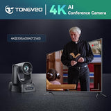 Camera with Auto Tracking and 20X Optical Zoom, Conference Room Webcam with HDMI/USB3.0/LAN/PoE, Ideal