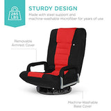 Best Choice Products Swivel Gaming Chair 360 Degree Multipurpose Floor Chair Rocker for TV, Reading, Playing Video Games - Black/Red