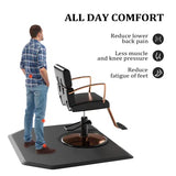 OmySalon Salon Mat for Hair Stylist 4’x5’ Anti Fatigue Barber Floor Mat with Round Base