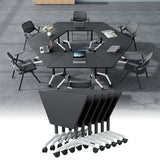 Usosidam Folding Conference Room Table with Wheels, Modular Mobile