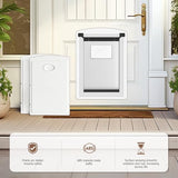 [MAVRICTECH] Cat Door for Door - Cat Door for Exterior & Interior Doors, Steel Frame, Magnetic Double Flaps, 2 Sliding Locks, Weather-Resistant, Fits Cats Up to 15LBS, White