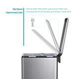 Home Zone Living 13 Gallon Slim Kitchen Trash Can with Dual Compartments for Trash and Recycling