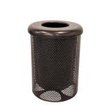 COATEDOUTDOORFURNITURE 32-Gal Trash Can, Brown, Flat Top Lid, Portable