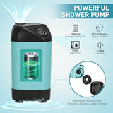 Thallike Portable Hot Shower for Camping Shower Tent Kit, 1000W Immersion Heater, Rechargeable Camping Shower Pump, Pop Up Shower Tent with 6.6 Gallons Folding Bucket for Adults Outdoor