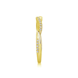 Oseew 0.25 carat Petite Twisted Vine Lab Grown Diamond Engagement Ring Engraving Text Promise Ring (yellow gold) Stackable Bands and Wedding Rings