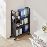 Rolling Library Book Cart, 330 lbs Capacity, 30.3 x 15 x 48.0-Inch Library Cart,