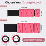 INDEPANDIA Wrist Ankle Weights for Women & Men, 4lbs Adjustable Weighted Bangles to Boost Calorie Burn & Strength, Arm & Leg Weights, Hot Pink