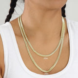 Nuragold 14K Real Yellow Gold Solid Miami Cuban Link Chain Italian Necklace - 24",5mm