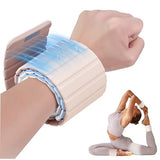 BECOJADDE Wrist Weights Ankle Weights for Women 1 Pair (1.1 lb Each) Silicone Magnetic Leg Arm Weighted Bracelet for Home Yoga Pilates, Beige Taupe
