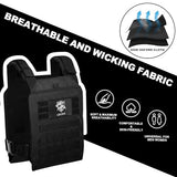 Adjustable Weighted Vest for Men Women – Tactical Vest for Rucking, HIIT & CrossFit, Fits 10x12 Plates, 600D , Weights Not Included