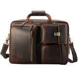 Eather Messenger Bag for Men Full Grain Leather Laptop Briefcase