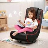 GTPLAYER Floor Gaming Chair Foldable Swivel Floor Chairs for Kids Boys Comfy Video Game Seat with 360° Multipurpose for Gamers, Bedroom or Game Room (Red)