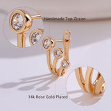 YOIHUR Glod Triple Illusion Claw Stud Earrings for Women, Multiple Huggie Hoop Earrings for One Hole, Rose Gold Earrings for Women Trendy Simple Hypoallergenic Jewellery Festival's Gifts