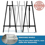 Frame Wooden Display Easel - Adjustable Lyre Beechwood Studio Easel Stand Holding Canvas Up to 90", Inclinable