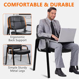 Big Tall 400 lbs Waiting Room Chair with Padded Arms, Leather Office Guest Chairs No Wheels
