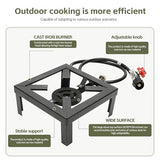 Propane Burner – 100,000 BTU High-Pressure Cast-Iron Single Stove, CSA-Approved 0-20 PSI Regulator & 4.1 ft Hose, Portable Outdoor Cooker for Camping, Turkey Fryers & Seafood Boils