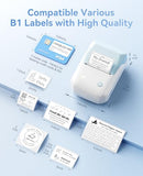 NIIMBOT B1 Label Maker Machine, Thermal Label Printer Easy to Use for Office, Home, Business, Came with 1 Roll White Label(Light Blue)