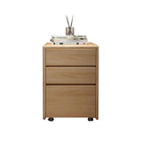 b89PvQuQt Office Cabinet Office File Cabinet Wooden Storage Small Mobile Drawer with Wheels Under Desk Short(Natural)