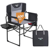 SUNNYFEEL Oversized Camping Directors Chair 500 LBS Heavy Duty, Portable Folding Chair with Side Table, Pocket for Beach, Fishing,Trip,Picnic,Lawn,Concert Outdoor Foldable Camp Chairs