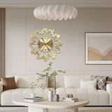 PSYCHE GOD Mid Century Modern Gold Silent Wall Clock Non Ticking for Living Room, 23 inch Decorative Round Black Clock for Wall, Unique Metal Fancy Clock Wall Decor for Bedroom Entryway