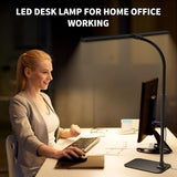 Kaulsoue Desk Lamp Architect Task Dual Head Modern Flexible Gooseneck Tall Dimmable Light for Home Office, 5 Color Modes,Remote Control, 1500lm 24W Extra Bright Lighting