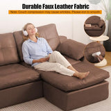 86.6" Sectional Couches for Living Room, 3 in 1 L-Shaped Couch Bed