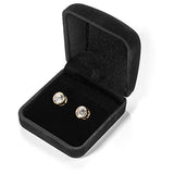 14K Solid Gold | Round Cut Cubic Zirconia Stud Earrings