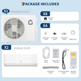 GarveeTech 18K Dual 2 Zone Mini Split Air Conditioner,24 SEER2 12000 BTU+ 12000 BTU Wifi Enabled Multi Zone Ductless, 208-230V Cools Up to 1500 Sq.Ft Multi Zone Ductless Pre-Charged Heat Pump