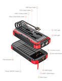 MINRISE Solar Charger Power Bank, 40000mAh Portable Charger PD 20W Fast Charging Solar Power Bank Built in 4 Cables and USB-C in/Output, Camping Essentials External Battery Pack with Flashlights