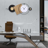 Anmotpe 37.7X21Inch Large Modern Wall Clock Geometric Dial-Solid Wood Metal Frame Silent Non Ticking Wall Clocks for Living Room, Bedroom Decoration, Contemporary Home Wall Decor Gift Idea