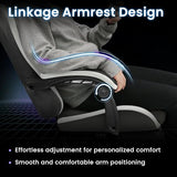 N-GEN GAMING Video Gaming Chair Office Computer Desk Use Ergonomic Reclining Backrest Adjustable Armrests Lumbar Support (Black)