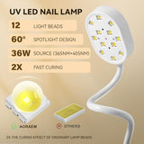 AORAEM UV Nail Lamp, Gooseneck Mini UV Light for Gel Nails